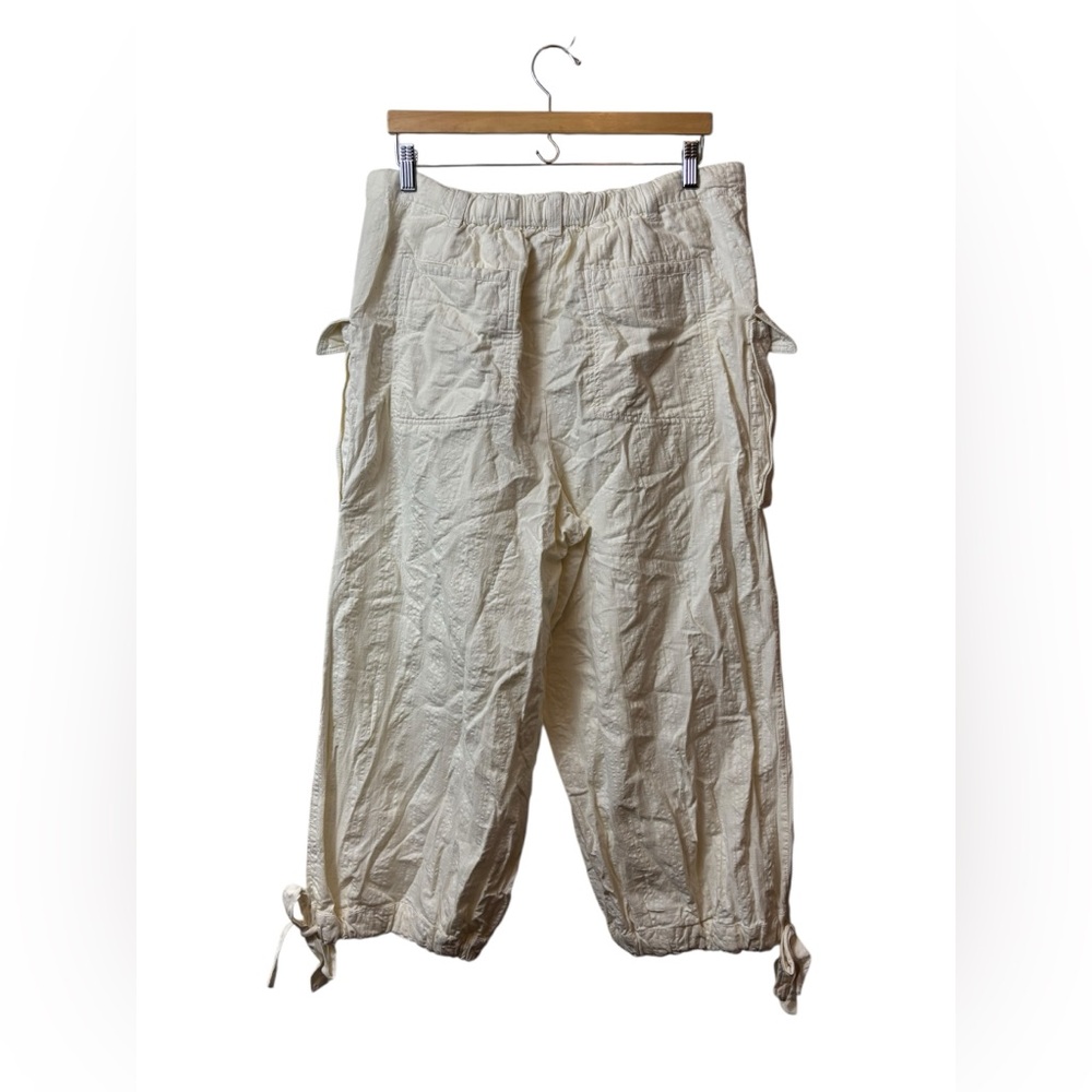 Free People Cream Cargo Crop Drawstring Pants - Picture 2 of 4